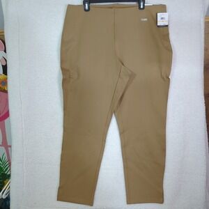 Rafaella Womens Stretchy Slim Fit Brown Casual Pants 2X Plus